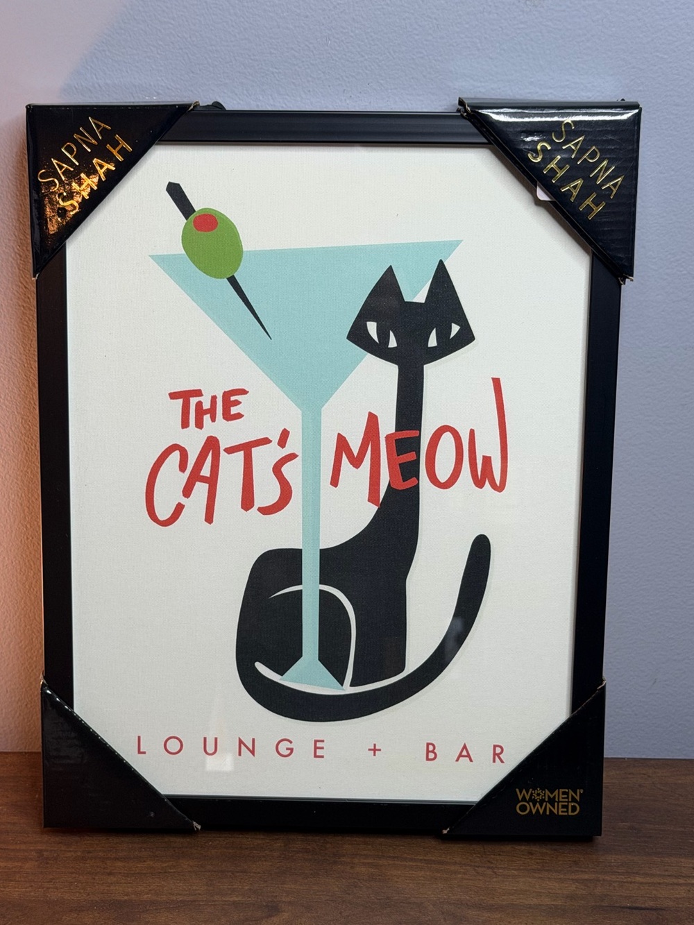 Chic Sapna Shah “The Cat’s Meow” lounge art – 11” x 14”